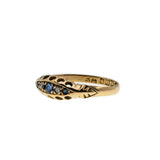 On This Day In 1904 - Edwardian 18K Gold Sapphire & Diamond Ring (EDR063)
