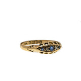 On This Day In 1904 - Edwardian 18K Gold Sapphire & Diamond Ring (EDR063)