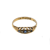 On This Day In 1904 - Edwardian 18K Gold Sapphire & Diamond Ring (EDR063)