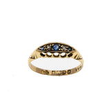 On This Day In 1904 - Edwardian 18K Gold Sapphire & Diamond Ring (EDR063)