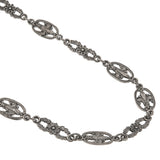 Peruzzi Treasure - Victorian Italian Sterling Silver Ornate Open-work Chain Necklace  (VICN025)
