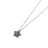 Little Darling - Vintage Retro 14K White Gold Natural Diamond Blossom Pendant & Chain (VP053)