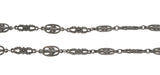 Peruzzi Treasure - Victorian Italian Sterling Silver Ornate Open-work Chain Necklace  (VICN025)