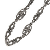 Peruzzi Treasure - Victorian Italian Sterling Silver Ornate Open-work Chain Necklace  (VICN025)