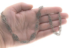 Peruzzi Treasure - Victorian Italian Sterling Silver Ornate Open-work Chain Necklace  (VICN025)