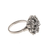 Whirlwind - Art Deco Palladium Diamond Cluster Cocktail Ring (ADR184)