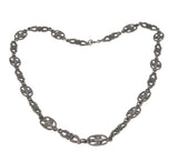 Peruzzi Treasure - Victorian Italian Sterling Silver Ornate Open-work Chain Necklace  (VICN025)