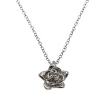 Little Darling - Vintage Retro 14K White Gold Natural Diamond Blossom Pendant & Chain (VP053)