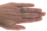 Sky - Estate Sterling Silver Blue Natural Topaz Scottish Thistle Ring (ER104)