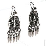 Olé - Victorian Spanish 19th Century Silvered Ornate Dangly Earrings (VICE008)