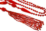 Art Deco Flapper Sautoir Ruby Red Czech Crystal Necklace