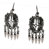 Olé - Victorian Spanish 19th Century Silvered Ornate Dangly Earrings (VICE008)