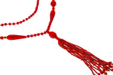 Art Deco Flapper Sautoir Ruby Red Czech Crystal Necklace