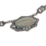 Art Deco Sterling Sliver Lapis Lazuli & Marcasite Necklace (ADN017)