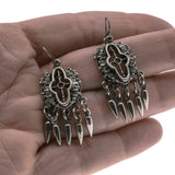 Olé - Victorian Spanish 19th Century Silvered Ornate Dangly Earrings (VICE008)