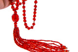 Art Deco Flapper Sautoir Ruby Red Czech Crystal Necklace