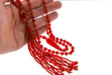 Art Deco Flapper Sautoir Ruby Red Czech Crystal Necklace