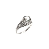 Elusive Dream - Estate Sterling Silver Natural Green Amethyst Filigree Ring (ER108)