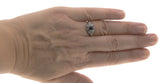 Purple Moon Over The Sea - Estate Sterling Silver Natural Amethyst & Seed  Pearl Filigree Ring  (ER061)