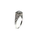 Dew - Estate Sterling Silver Natural Green Amethyst Filigree Ring (ER103)