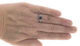 Ocean's Treasure - Estate Sterling Silver Natural London Blue Topaz & Seed Pearl Ring  (ER080)