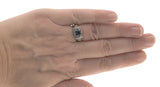 Ocean's Treasure - Estate Sterling Silver Natural London Blue Topaz & Seed Pearl Ring  (ER080)