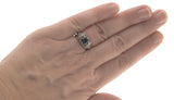 Ocean's Treasure - Estate Sterling Silver Natural London Blue Topaz & Seed Pearl Ring  (ER080)