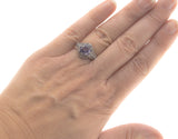 Scottish Thistle - Estate Sterling Silver Natural Amethyst Ornate Ring (ER192)