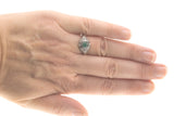 Evergreen - Estate Sterling Silver Emerald & Seed Pearl Filigree Ring (ER058)
