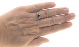 Red Sea Jewel - Estate Sterling Silver Natural Garnet & Seed Pearl Ring  (ER124)