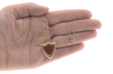 Jewelled Shield - Victorian 9K Carnelian Engraved Locket (VICP054)