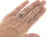 Dew - Estate Sterling Silver Natural Green Amethyst Filigree Ring (ER103)