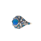 Kaleidoscope Of Blues - Estate Sterling Silver Blue Opal Ring (ER115)