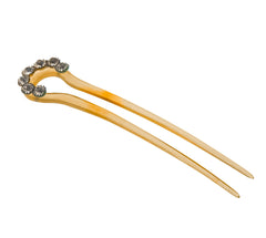 Victorian Paste & Faux Tortoiseshell "Lucky Horseshoe" Hair Comb (VICA004)