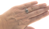 Dew - Estate Sterling Silver Natural Green Amethyst Filigree Ring (ER103)
