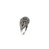 Blue Bayou - Estate Sterling Silver Sapphire & Seed Pearl Ring (ER059)