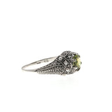 Jewel Of The Amazon - Estate Sterling Silver Natural Peridot & Seed Pearl Ring   (ER159)