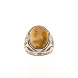 Retro Translucence - Art Deco Sterling Silver Agate Gents Ring