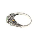 Jewel Of Colour - Estate Sterling Silver Opal Ornate Ring  (ER114)