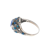 Kaleidoscope Of Blues - Estate Sterling Silver Blue Opal Ring (ER115)