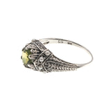 Jewel Of The Amazon - Estate Sterling Silver Natural Peridot & Seed Pearl Ring   (ER159)