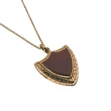 Jewelled Shield - Victorian 9K Carnelian Engraved Locket (VICP054)