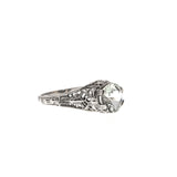 Elusive Dream - Estate Sterling Silver Natural Green Amethyst Filigree Ring (ER108)
