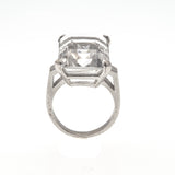 Retro Drama - Vintage 14K White Gold Emerald Cut Quartz Solitaire Ring (VR268)