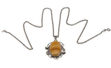Arabesques -Art Deco Sterling Silver Agate Pendant (ADP002)