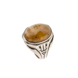 Retro Translucence - Art Deco Sterling Silver Agate Gents Ring