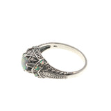 Jewel Of Colour - Estate Sterling Silver Opal Ornate Ring  (ER114)