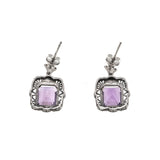 Deep Reverie - Estate Sterling Silver Amethyst Filigree Earrings (EE139)