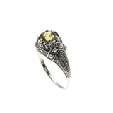 Jewel Of The Amazon - Estate Sterling Silver Natural Peridot & Seed Pearl Ring   (ER159)