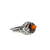 Red Red Wine - Estate Sterling Silver Natural Garnet Filigree Ring  (ER109)